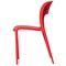 Fabulaxe Modern Plastic Outdoor Dining Chair with Open Curved Back, Red QI004227.RD - alternate 4
